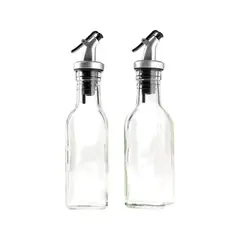 JUST HOME COLLECTION - Aceitera y Vinagrera en Vidrio 150ml X2 Unidades