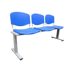 INDUSTRIAS CRUZ - Silla Tandem 3 Puestos Risma Tapizado Azul
