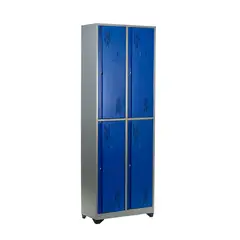 INDUSTRIAS CRUZ - Locker metálico 4 puestos azul de 180x63x30 cm