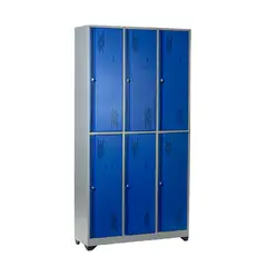 INDUSTRIAS CRUZ - Locker metálico 6 puestos azul de 180x93x30 cm