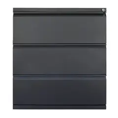 INDUSTRIAS CRUZ - Archivador Horizontal 3 Gavetas 102x90x50cm Negro
