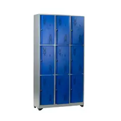 INDUSTRIAS CRUZ - Locker metálico 9 puestos azul de 180x93x30 cm