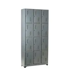 INDUSTRIAS CRUZ - Locker metálico 12 puestos gris de 200x93x30 cm