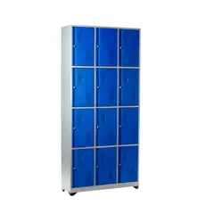 INDUSTRIAS CRUZ - Locker metálico 12 puestos gris azul de 200x93x30 cm