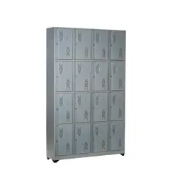 INDUSTRIAS CRUZ - Locker metálico 16 puestos gris de 200x123x30 cm
