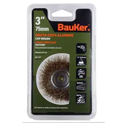 BAUKER - Grata 3 pulgada Copa Alambre Vastago 1/4pg 1BS7552