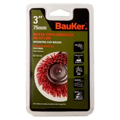 BAUKER - Grata 3 pulgadas nylon copa vastago 1/4 pulgada 1BS7852