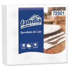 FAMILIA INSTITUCIONAL - Servilletas Dobladas De 33 Cm Doble Hoja Blanca De 50 Unidades