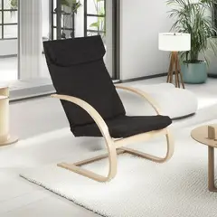 undefined - Silla de Descanso Tela Negra 101x54.5x67cm