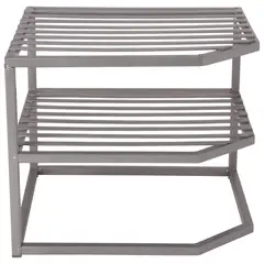 JUST HOME COLLECTION - Organizador Esquinero Gabinete Cocina 2 Niveles 25.5x15x26 cm Cromado