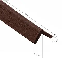 DEKOART - Esquinero Wengue 6 Unidades 2x2cm 2.40m