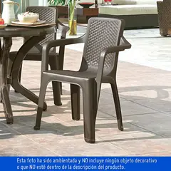 RIMAX - Silla Con Brazos Plástico Eterna Wengué