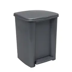 RIMAX - Papelera Pedal 8 Litros Gris Metalizado