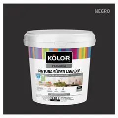KOLOR - Pintura para Interior Negro Superlavable 1/4 Galón