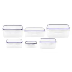 JUST HOME COLLECTION - Recipientes Herméticos X 6 Unidades