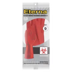 ETERNA - Guante Industrial Rojo Riesgo Biológico Cal 25 Talla 9