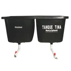 ROTOPLAST - Tanque Tina Doble 700 Litros (350X2) Negro C/Acc