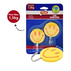 FIXSER - Gancho Adhesivo Decorativo Figuras Felices x 2Und