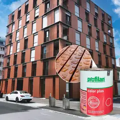 PROFILAN - Pintura para madera en exterior base solvente color jacaranda 0.75 lts color plus