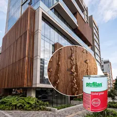 PROFILAN - Pintura para madera en exterior base solvente color nogal 5 lts color plus