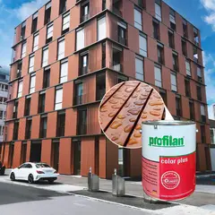 PROFILAN - Pintura para madera en exterior base solvente color nogal 5 lts color plus