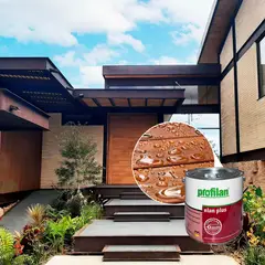 PROFILAN - Pintura para madera en exterior base solvente color castaño 2.5 lts elan plus