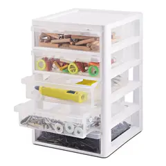 VANYPLAS - Cajonera Plástica de 5 Cajones 21x28x18 cm Blanco