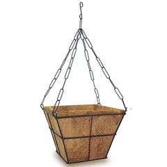 FERCON - Canasta Cuadrada Capacho De Coco Colgante 27cm Café