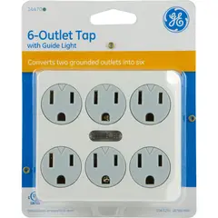 GENERAL ELECTRIC - Multitoma Pared 6 Salidas Pt Luz Guia