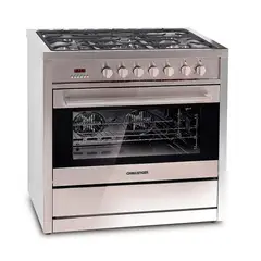 CHALLENGER - Estufa De Piso Con Horno 90 CM 5 Puestos Gris