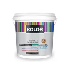 KOLOR - Esmalte Exterior Blanco 1/4 Galón Base Agua