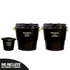 ROTOPLAST - Sistema Séptico Cónico 1000 Litros + Filtro Anaerobio 1000 Litros + Trampa Grasas 250 Litros