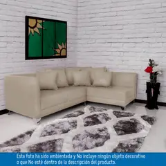 JUST HOME COLLECTION - Sofá Esquinero Pascal Derecho Ecocuero Beige