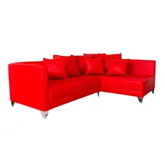 undefined - Sofá Esquinero Pascal Derecho Ecocuero Rojo