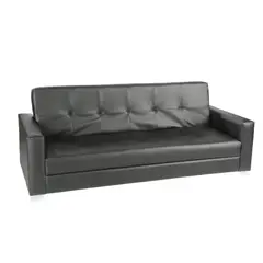 JUST HOME COLLECTION - Sofácama Espaldar Abatible Ecocuero Negro