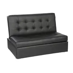 JUST HOME COLLECTION - Sofácama Herraje Aleman sin Brazos Ecocuero Negro