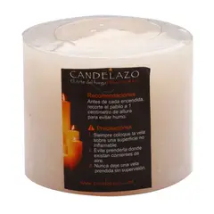 CANDELAZO - Velón 7.5 x 6 Cm Blanco Antiguo