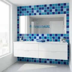 CORONA - Base Cerámica Decorada Para Baño Dallas 31.5x31.5 Centímetros Azul