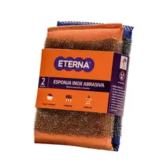 ETERNA - Esponja Acero Inoxidable Abrasiva x2 Unidades
