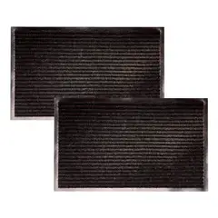 PISITTO - Set de 2 Tapetes Canales 60 cm X 40 cm Negro