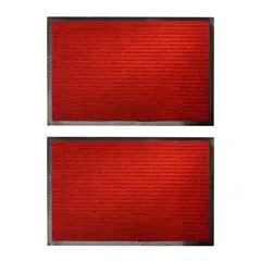 PISITTO - Set De 2 Tapetes Canales 60x40 Cm Rojo