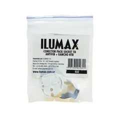 ILUMAX - Kit Socket T8 Antivib+Gancho Soporte T8 Htr