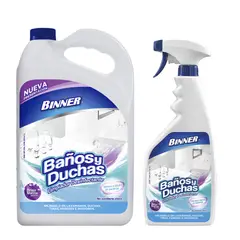 BINNER - Limpiador Desinfectante Baños y Duchas 1 Galón + 700ml