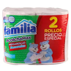 FAMILIA - Toallas De Cocina En Rollo Triple Hoja Blancas 120 Unidades X 2 Rollos