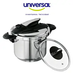 UNIVERSAL - Olla A Presión De 6 Litros Con Tapa Secundaria De Vidrio