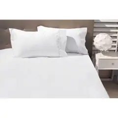 CASA BONITA - Sábana Ajustable 144 Hilos Blanco