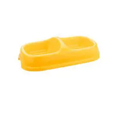 PETIZOOS - Comedero Para Perro Plástico Doble Pequeño 22cm Base 28 cm