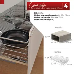 PIETRO - Canasta cacerolero módulo 60 cm H15