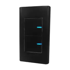HALUX - Interruptor Doble Iluminado Ornatto Negro