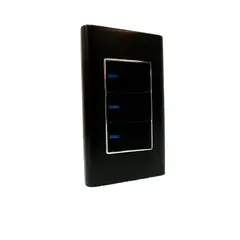 HALUX - Interruptor Triple Ornatto Negro